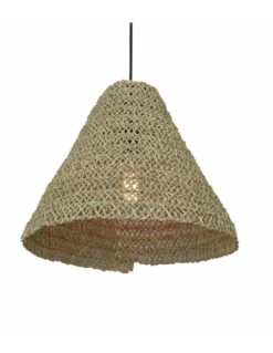 Lámpara colgante Volcano – Fokobu – Pantalla de fibra natural, disponible en 3 tamaños