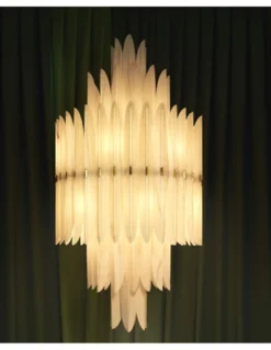 Lámpara colgante Voliere - LZF - Diseño artesanal y sofisticado, chapa de madera, estilo Art decó