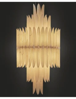 Lámpara colgante Voliere - LZF - Diseño artesanal y sofisticado, chapa de madera, estilo Art decó