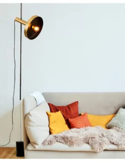 Lámpara colgante y de pie Whizz - Faro - Diseño industrial en negro y dorado