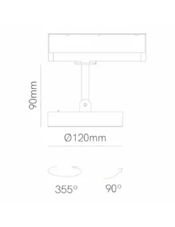 Lámpara de carril magnético Cookie 48V – Beneito & Faure – Lámpara orientable con LED DALI