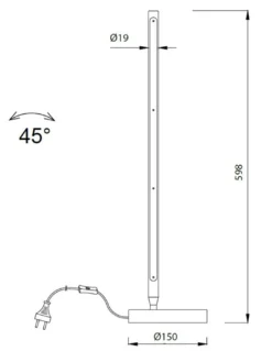 Lámpara de escritorio Torch – Mantra – Lámpara de mesa minimalista, orientable, LED 3000K
