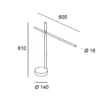 Lámpara de escritorio Tubs - LedsC4 - Base en mármol negro, regulable y orientable