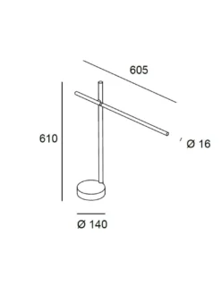 Lámpara de escritorio Tubs - LedsC4 - Base en mármol negro, regulable y orientable