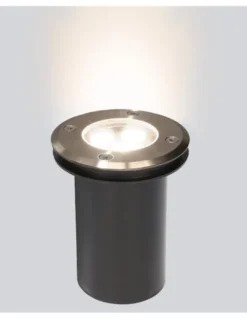 Lámpara de exterior para suelo Ringo – FORLIGHT – Foco de acero inoxidable, LED 3000K o 4000K, Diámetro: 11 cm