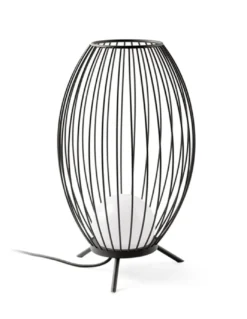 Lámpara de exterior portátil Cage – Faro – Lámpara tipo jaula negra, IP65, 57 cm
