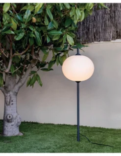 Lámpara de exterior Saigon - Faro - Lámpara con estaca, pantalla esférica blanca
