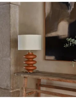 Lámpara de mesa Adon - Aromas - Lámpara de cerámica terracota y dorado, estilo clásico