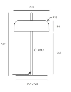 Lámpara de mesa Atil – Aromas – Lámpara de cristal blanco, LED 2700K, 50 cm