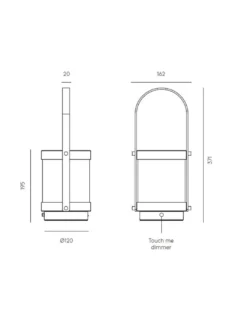 Lámpara de mesa Bally – Aromas – Lámpara portátil y recargable, LED 3000K, regulable
