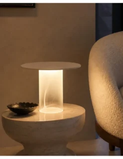 Lámpara de mesa Beira T - B.lux - Lámpara de diseño contemporáneo, cristal traslúcido