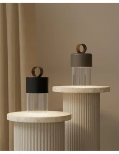 Lámpara de mesa Bora – Aromas – Lámpara de cerámica y vidrio, con batería recargable, regulable LED