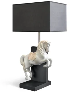 Lámpara de mesa Caballo Courbette - Lladró - Lámpara de porcelana decorativa