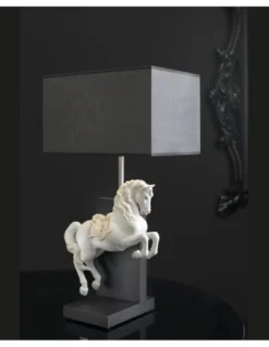 Lámpara de mesa Caballo Courbette - Lladró - Lámpara de porcelana decorativa