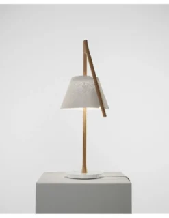 Lámpara de mesa Cambo – a-emotional light – Lámpara de diseño de acero inoxidable+madera de haya, Altura: 64 cm, LED Regulable 2