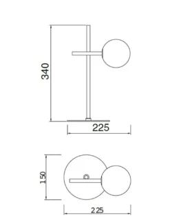 Lámpara de mesa Cellar – Mantra – Lámpara bola, G4, Negra