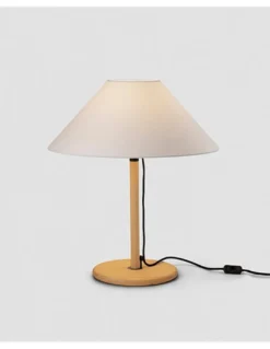 Lámpara de mesa Clasica - Luxcambra - Pantalla de pergamino y base de madera