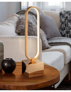 Lámpara de mesa Colette – Schuller – Diseño moderno de aluminio, acabado oro rosa o cromo