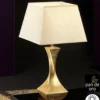 Lámpara de mesa Deco – Schuller – Lámpara elegante dorada con pantalla beige