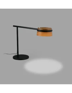 Lámpara de mesa de metal y madera LED orientable 350º y regulable en intensidad 2700K – Loop – Faro