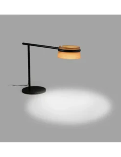 Lámpara de mesa de metal y madera LED orientable 350º y regulable en intensidad 2700K – Loop – Faro