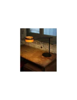 Lámpara de mesa de metal y madera LED orientable 350º y regulable en intensidad 2700K – Loop – Faro