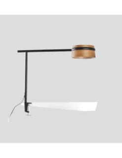 Lámpara de mesa de metal y madera LED orientable 350º y regulable en intensidad 2700K – Loop – Faro
