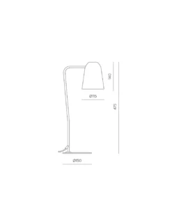 Lámpara de mesa Dobi - Aromas - Estructura metal negro mate,Alto: 47.5 cm, E27
