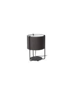 Lámpara de mesa Drum - Faro - Diseño moderno con pantalla gris oscura