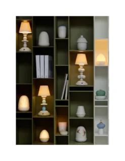 Lámpara de mesa Firefly Lotus - Lladró - Lámpara de porcelana recargable