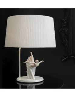 Lámpara de mesa Giselle arabesco - Lladró - Lámpara de porcelana y pantalla de tela