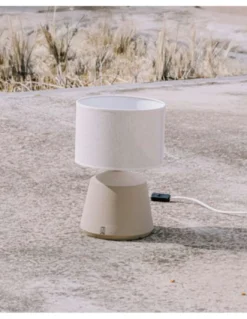 Lámpara de mesa Ibiza – Fokobu – Lámpara de cerámica con pantalla blanca