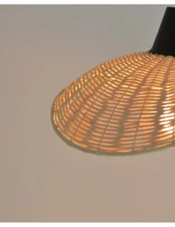 Lámpara de mesa Kasteli - IDP Lampshades - Lámpara boho chic natural de mimbre