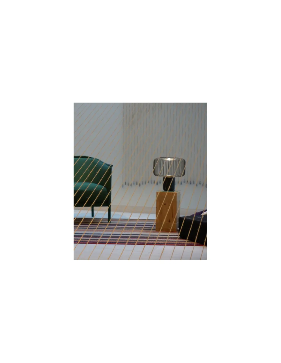 Lámpara de mesa Keshi - B.lux - Lámpara jaula negra con base de mármol