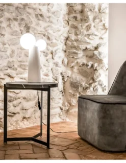 Lámpara de mesa Land - Milán - Lámpara de cerámica y 2 esferas de cristal