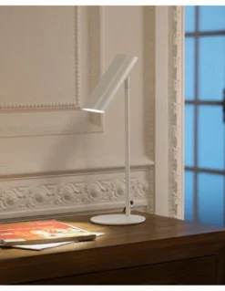 Lámpara de mesa Link – Faro – Lámpara minimalista, Blanco+Negro+Bronce