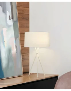 Lámpara de mesa Loulu – Massmi – Lámpara trípode, Pantalla de algodón, Altura: 64 cm
