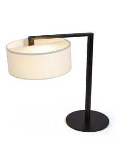 Lámpara de mesa Matrix – Luxcambra – Pantalla de cotonet blanco con giro horizontal