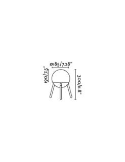Lámpara de mesa moderna en 2 colores con trípode de madera - Mine - Faro