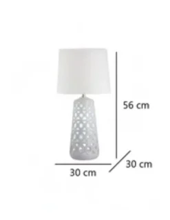 Lámpara de mesa Monaco - AJP - Lámpara de cerámica con pantalla blanca