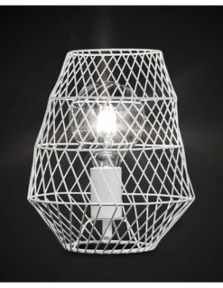 Lámpara de mesa Mursi - AJP - Diseño blanco vintage, lámpara jaula