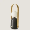 Lámpara de mesa Nano - Aromas - Lámpara portátil LED de lectura, diseño original estilo vintage, mármol negro mate y dorado