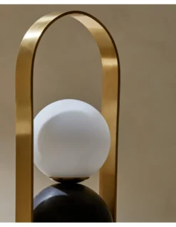 Lámpara de mesa Nano - Aromas - Lámpara portátil LED de lectura, diseño original estilo vintage, mármol negro mate y dorado