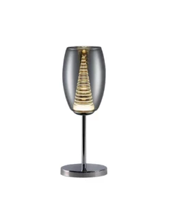 Lámpara de mesa Nebula – Schuller – Lámpara de metal cromo, doble tulipa
