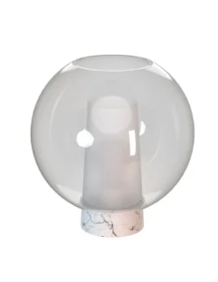 Lámpara de mesa Nora – Mantra – Diseño bola, pantalla de cristal