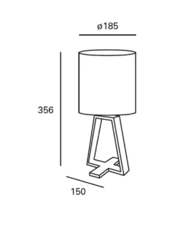 Lámpara de mesa Nuts – FORLIGHT – Lámpara nórdica con pantalla textil, Madera natural