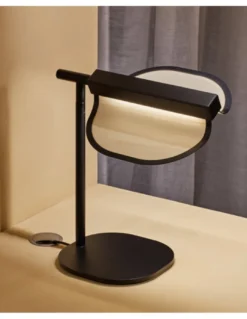 Lámpara de mesa Omma – LZF – Pantalla de madera 1 hoja/2 hojas, LED 3000K regulable, Altura: 37 cm