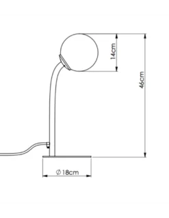 Lámpara de mesa Patty - Pedret Lighting - Diseño minimalista con pantalla esférica de vidrio matizado