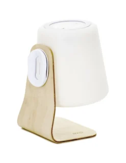 Lámpara de mesa portátil Ibar - Novolux Lighting Exo - Madera de haya, apta para exterior