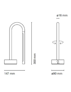 Lámpara de mesa portátil Mini Bow - Nexia - Lámpara decorativa LED